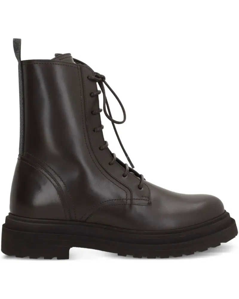 Brunello Cucinelli Schnürstiefel mit Plateau - Braun Braun