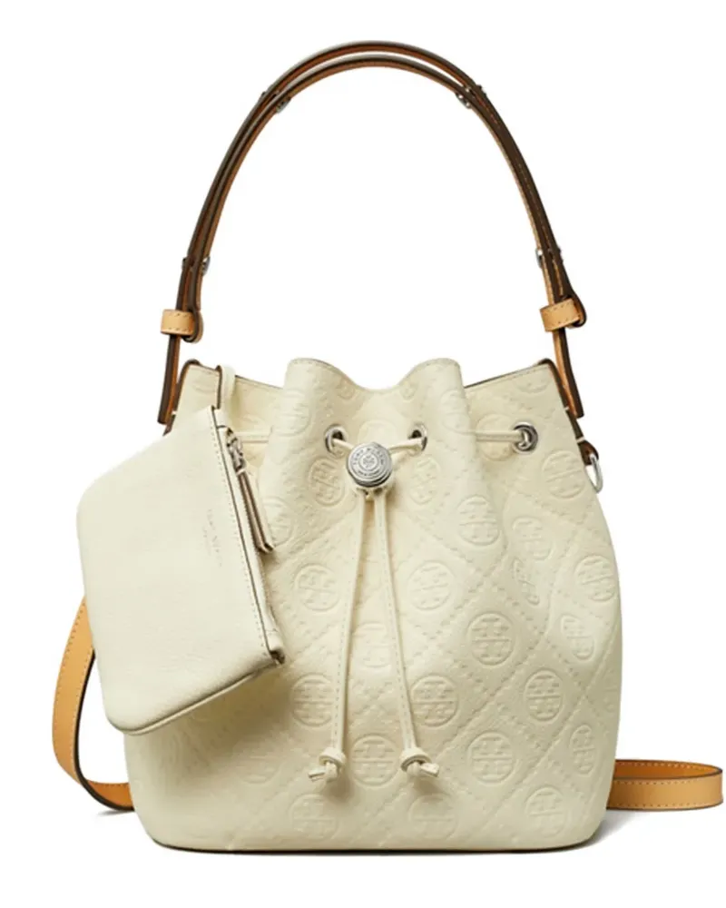 Tory Burch Beuteltasche mit Logo-Monogramm - Nude Nude