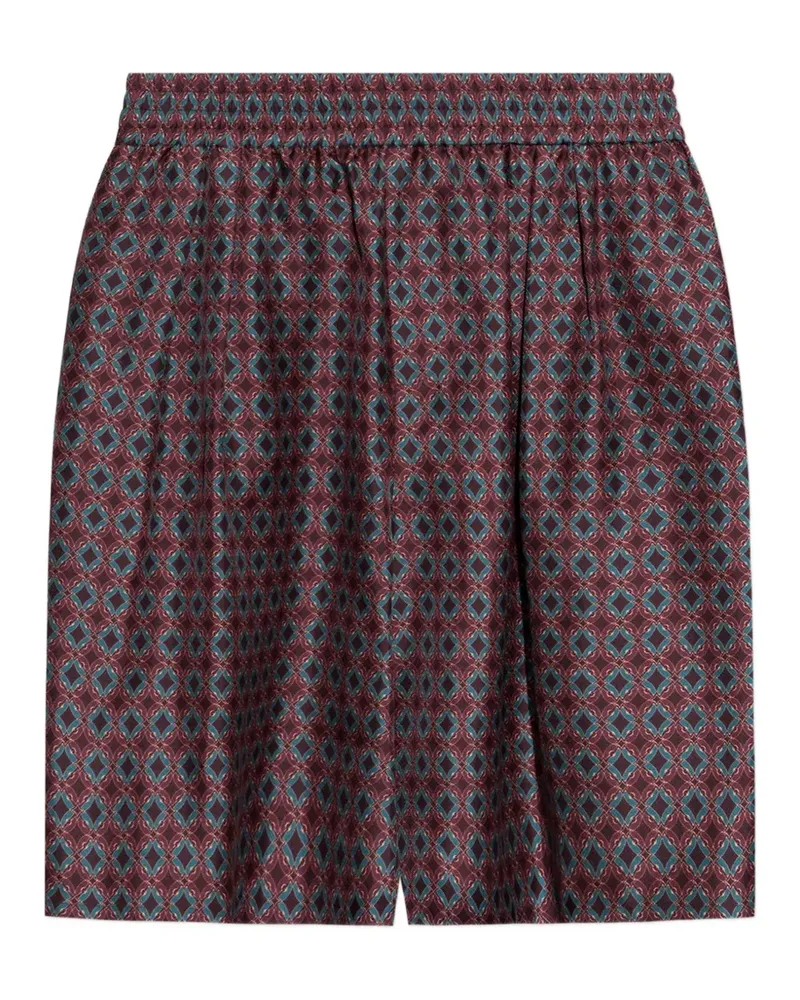 Balmain geometric-patternsilk shorts - Rot Rot