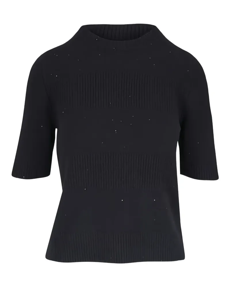 D.EXTERIOR Geripptes Oberteil - Schwarz Schwarz