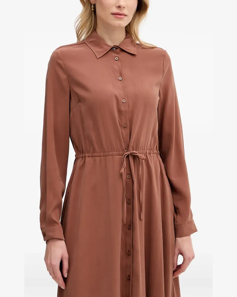 Gaudi drawstring-waist long-sleeve maxi dress - Braun Braun