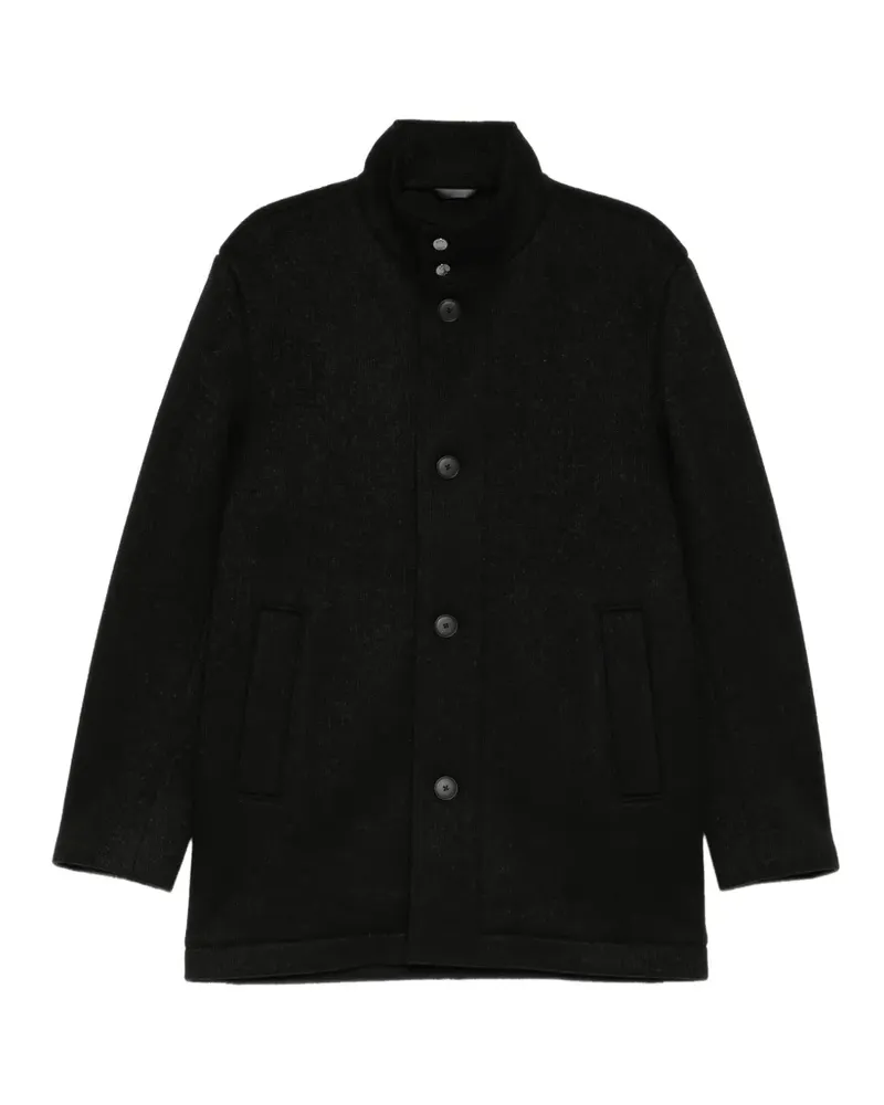 HUGO BOSS Melierter Mantel aus italienischem Jersey - Schwarz Schwarz
