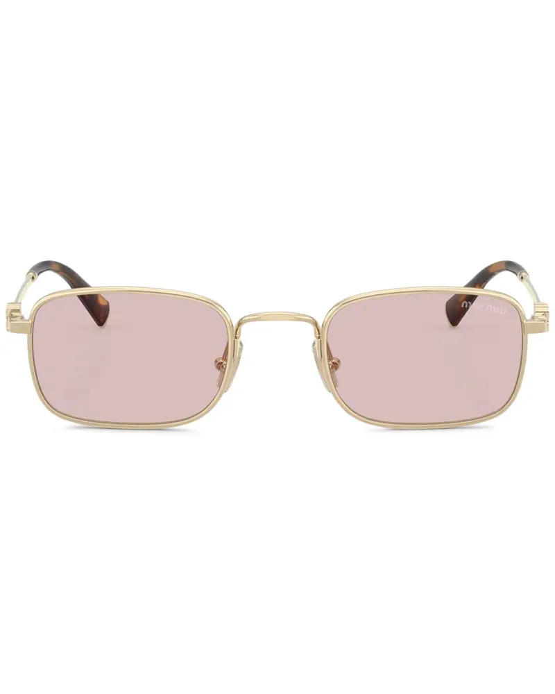 Miu Miu Sonnenbrille mit eckigem Gestell - Gold Gold