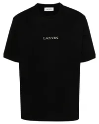 Lanvin T-Shirt mit Logo-Stickerei Schwarz