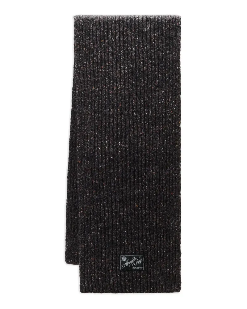 Alexander Wang Gerippter Strickschal mit Logo-Etikett - Schwarz Schwarz