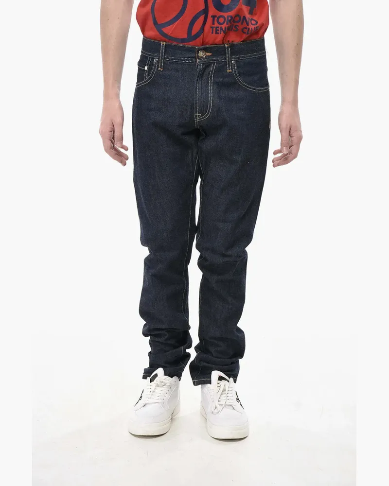 Corneliani contrasting-stitch slim-fit denim jeans - Blau Blau