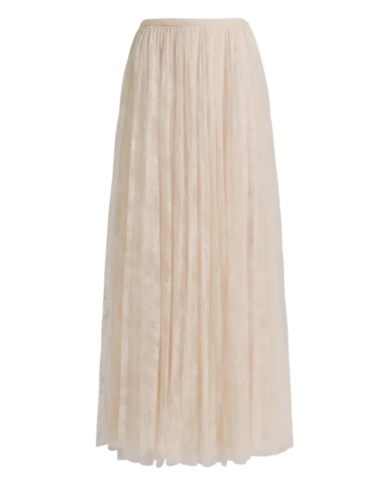 Alberta Ferretti lace midi skirt - Nude Nude
