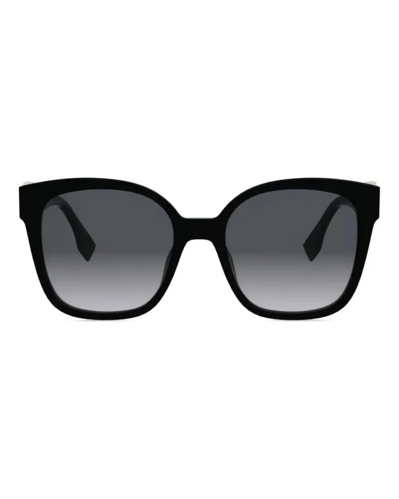 Fendi Sonnenbrille mit eckigem Gestell - Schwarz Schwarz