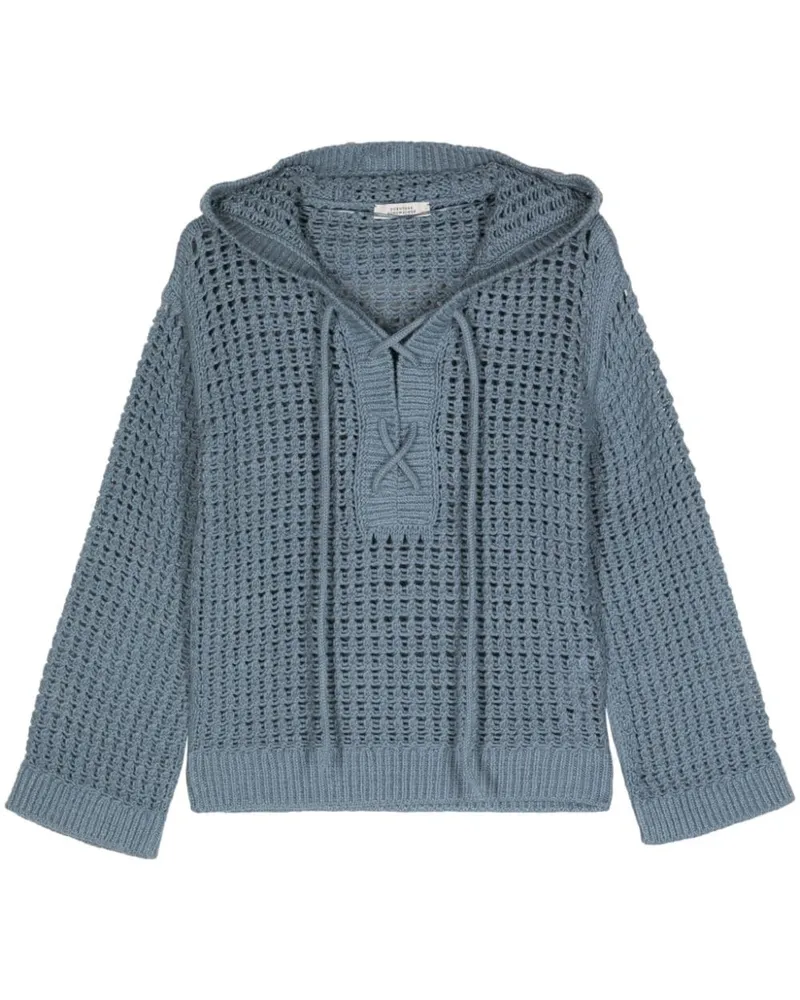 Dorothee Schumacher Kapuzenpullover in Lochstrick - Blau Blau