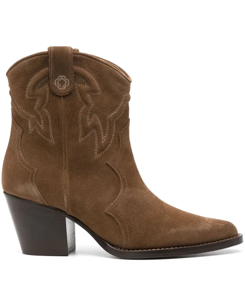 Maje Cowboystiefel aus Wildleder 65mm - Braun Braun