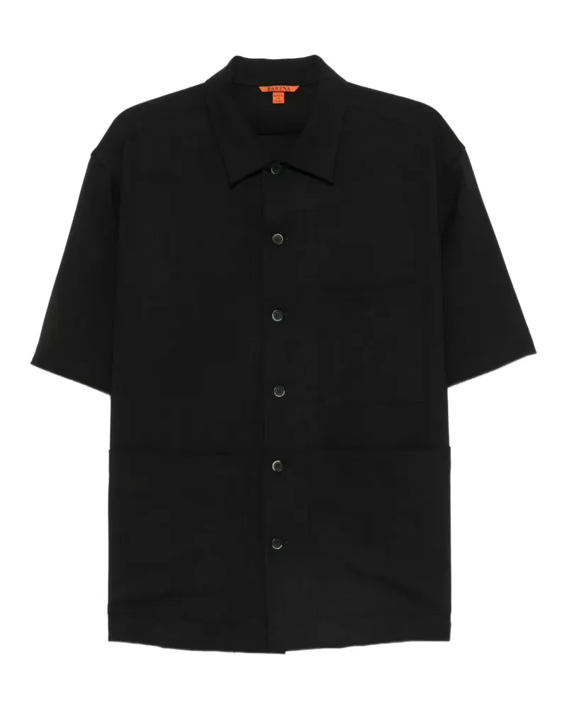 BARENA patch-pocket short-sleeve shirt - Schwarz Schwarz