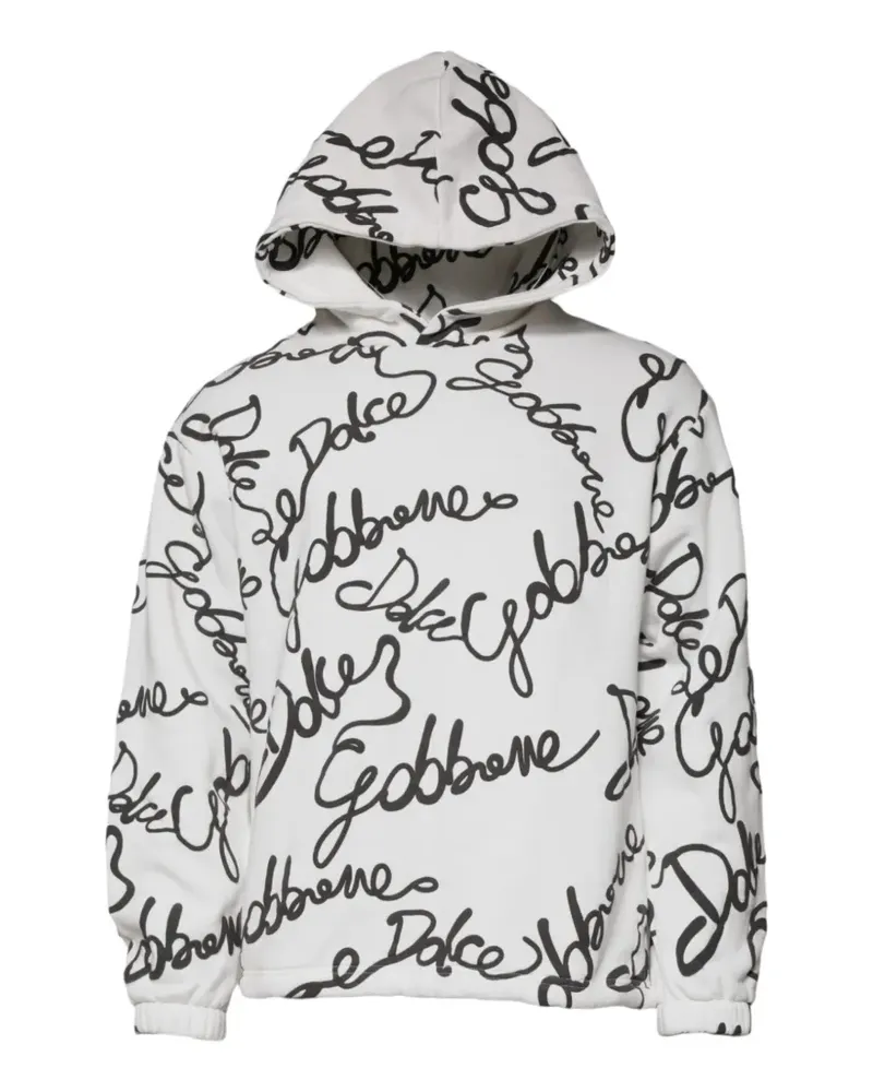 Dolce & Gabbana Hoodie mit Logo-Print - Weiß Weiß