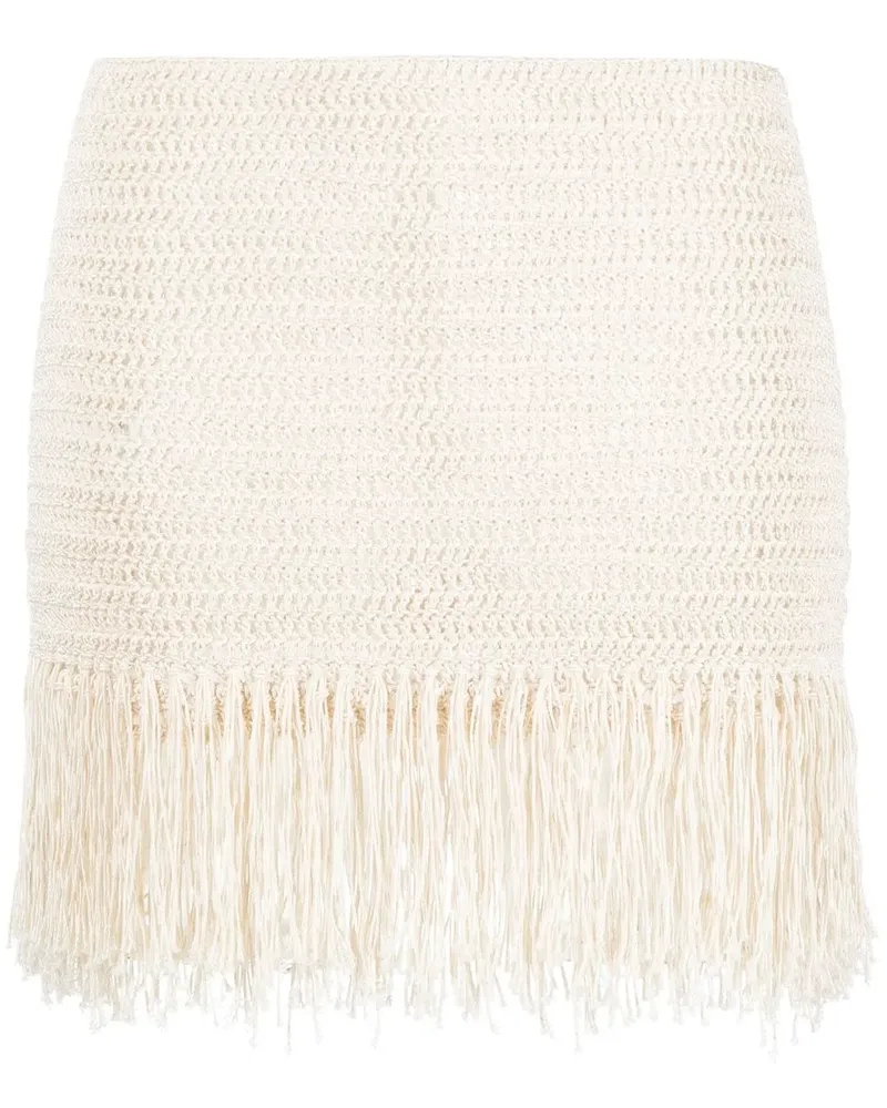 Magda Butrym Minirock mit Fransen - Nude Nude