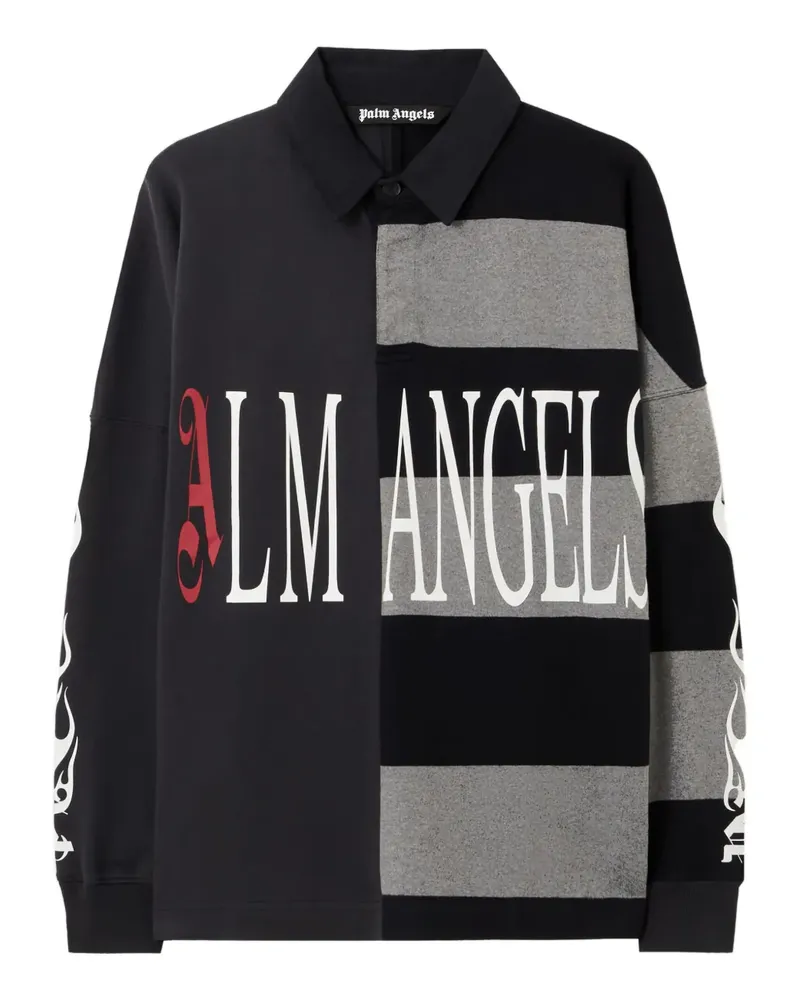 Palm Angels Poloshirt im Patchwork-Look - Schwarz Schwarz