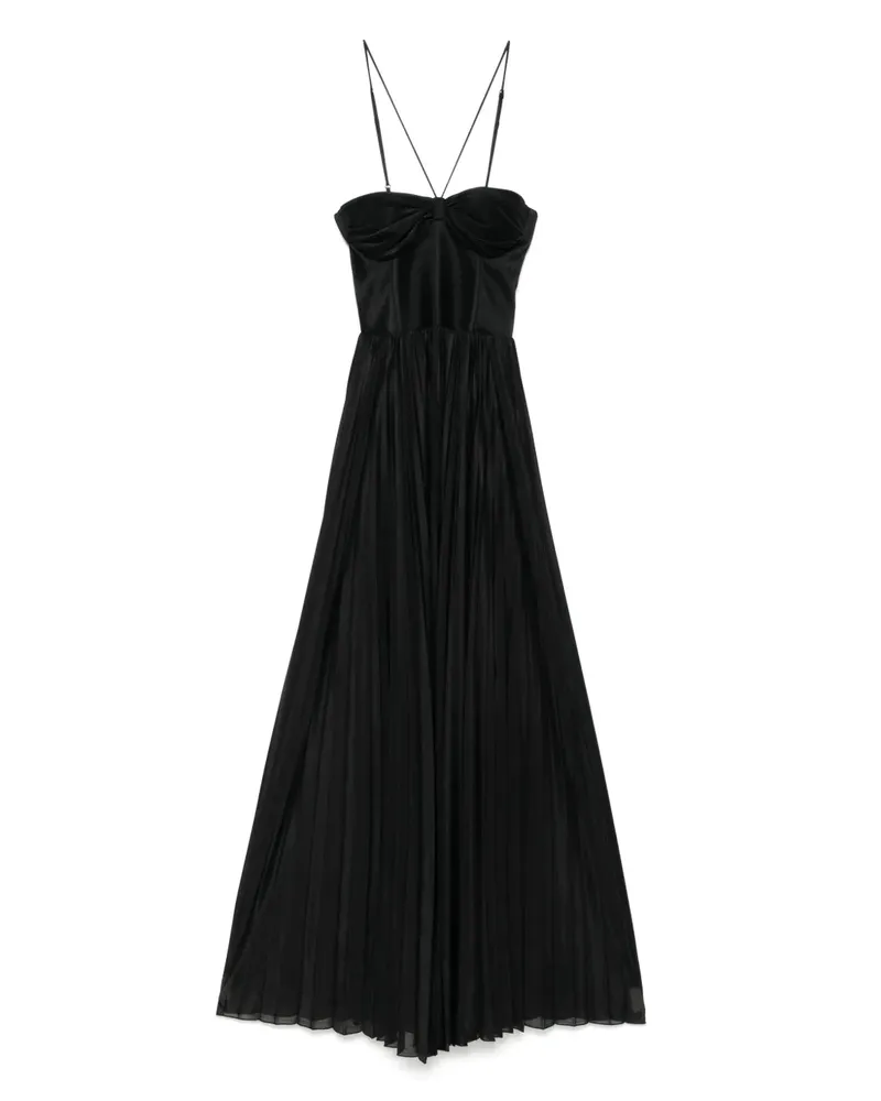 Pinko Bustier-Maxikleid mit Falten - Schwarz Schwarz