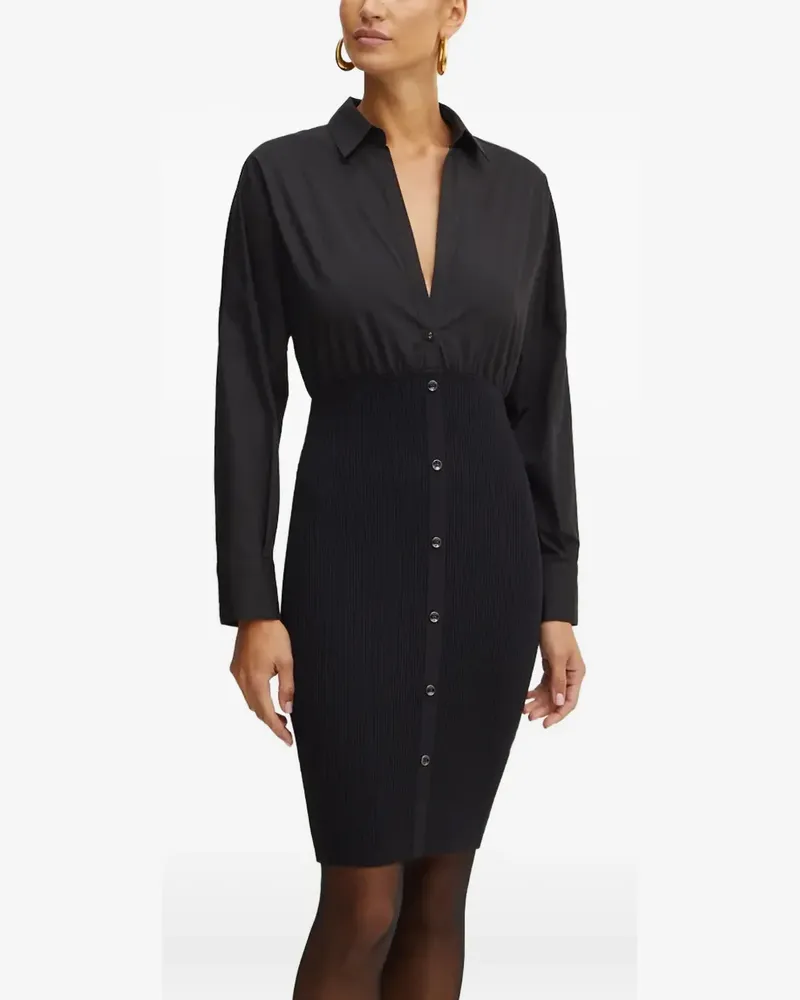 Liu Jo Midikleid mit langen Ärmeln - Schwarz Schwarz