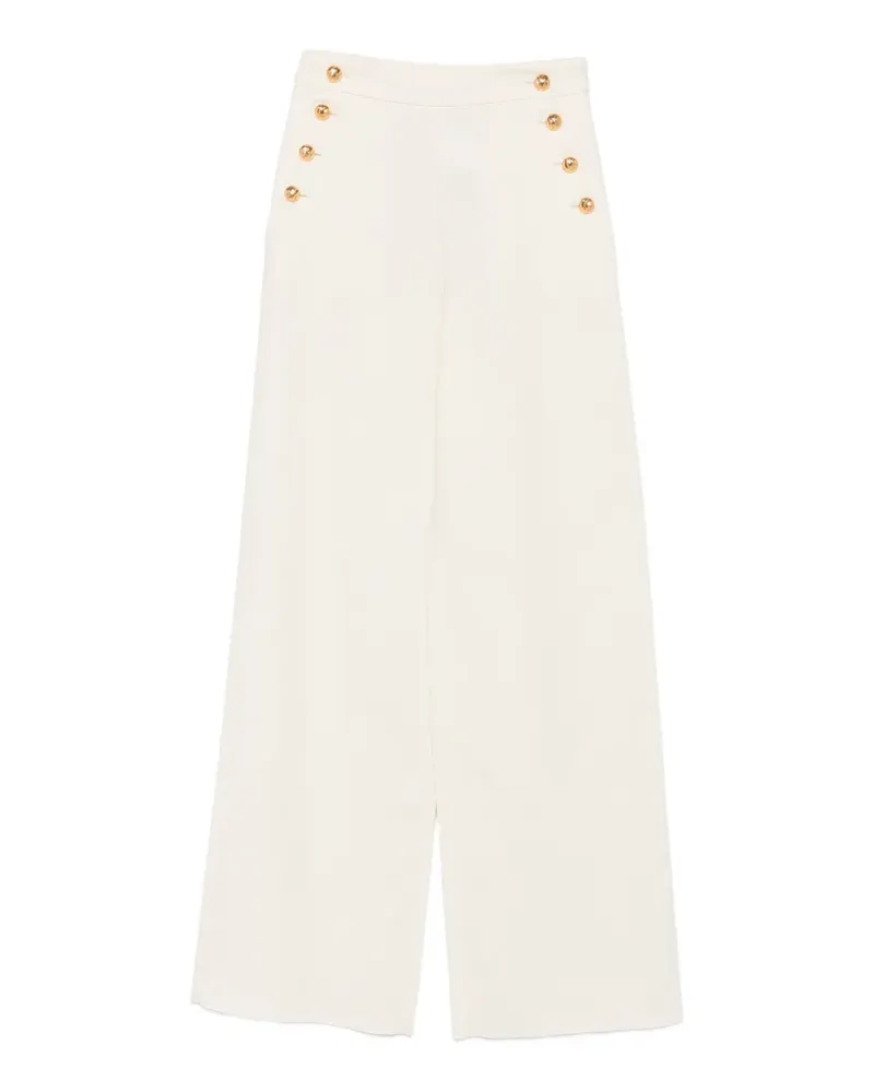 Max Mara Weite Hose mit Knopfdetail - Nude Nude