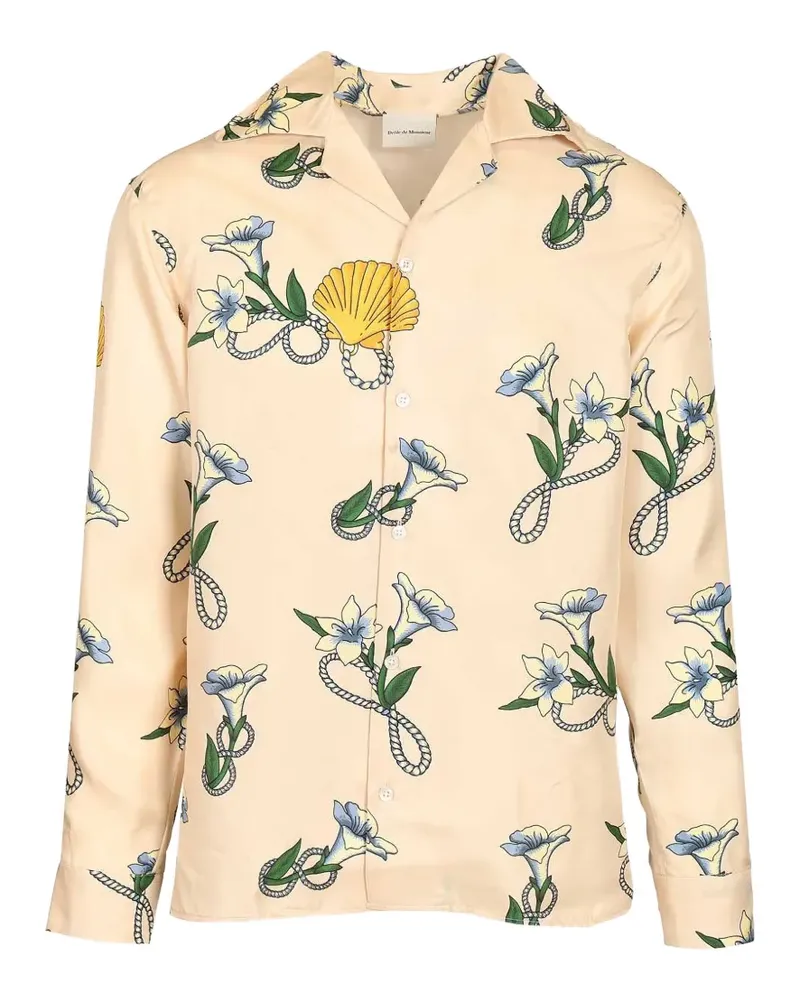 Drôle de Monsieur floral seashell silk shirt - Nude Nude