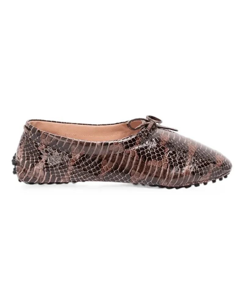 Alberta Ferretti bow-detail ballet flats - Braun Braun