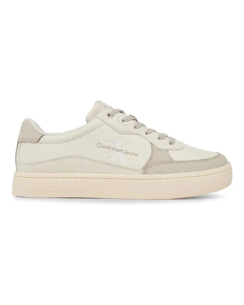 Calvin Klein Classic Cupsole panelled logo-print lace-up sneakers - Nude Nude