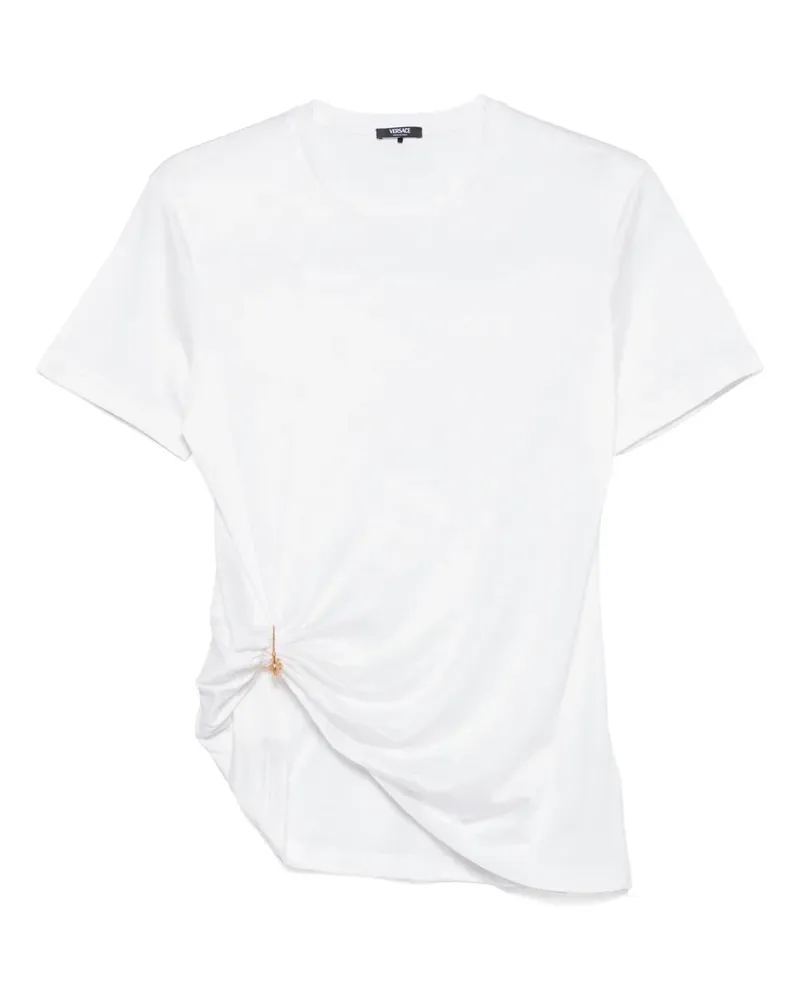 Versace Drapiertes T-Shirt - Weiß Weiß