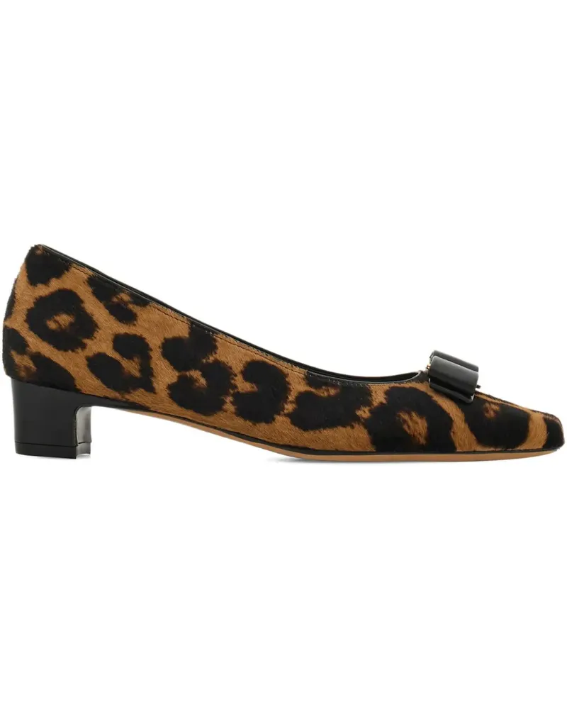 Ferragamo Iconic Pumps mit Schleife 30mm - Nude Nude