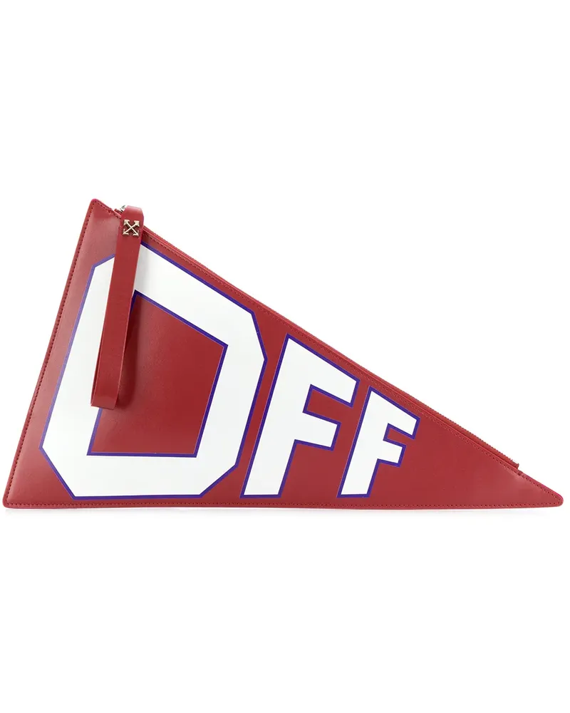 OFF-WHITE Clutch mit Logo-Print - Rot Rot