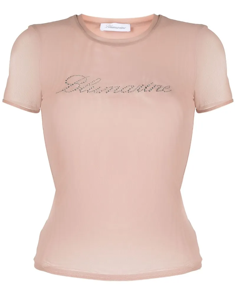 Blumarine T-Shirt mit Logo - Nude Nude