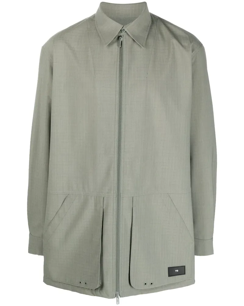 Y-3 Ripstop-Hemdjacke mit Reißverschluss - Grün Grün