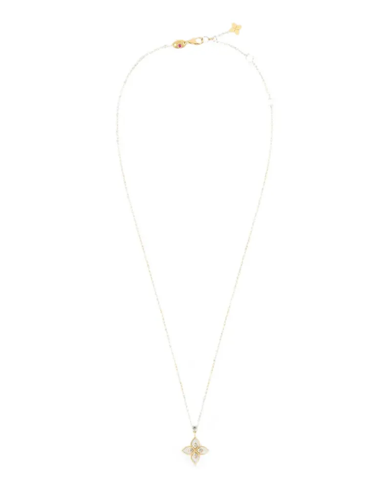 Roberto Coin Princess Flower mother-of-pearl and diamond necklace - Gold Gold