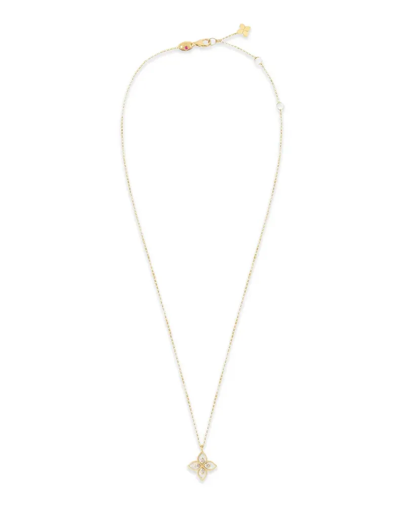 Roberto Coin Princess Flower mother-of-pearl and diamond necklace - Gold Gold