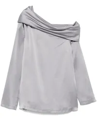 Semicouture Klassische Satinbluse Grau