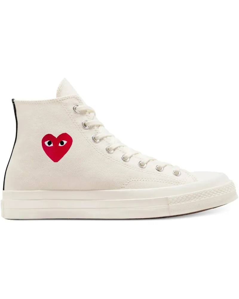 Comme des Garçons High-Top-Sneakers mit Herz - Weiß Weiß