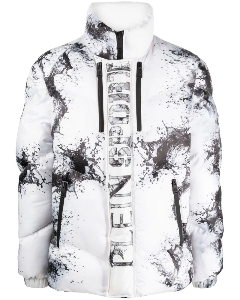 Philipp Plein Splash Extreme Daunenjacke Weiß