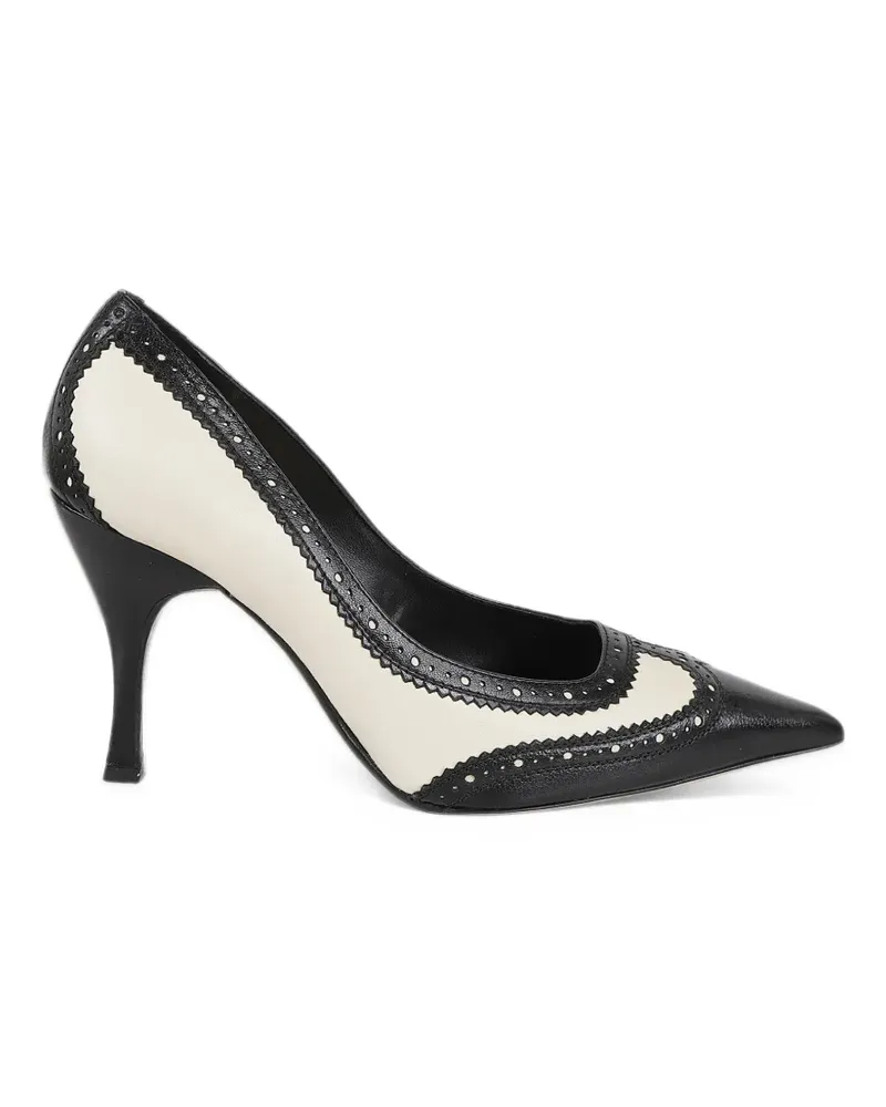 Ermanno Scervino brogue-detail pointed-toe pumps - Schwarz Schwarz