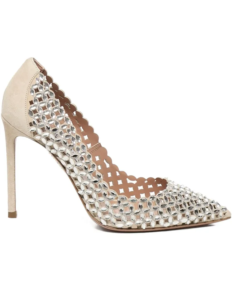 Aquazzura Spitze High-Heel-Pumps mit Nieten - Silber Silber