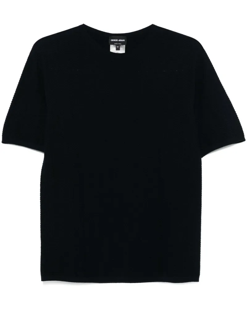Giorgio Armani T-Shirt mit Zickzackmuster - Blau Blau