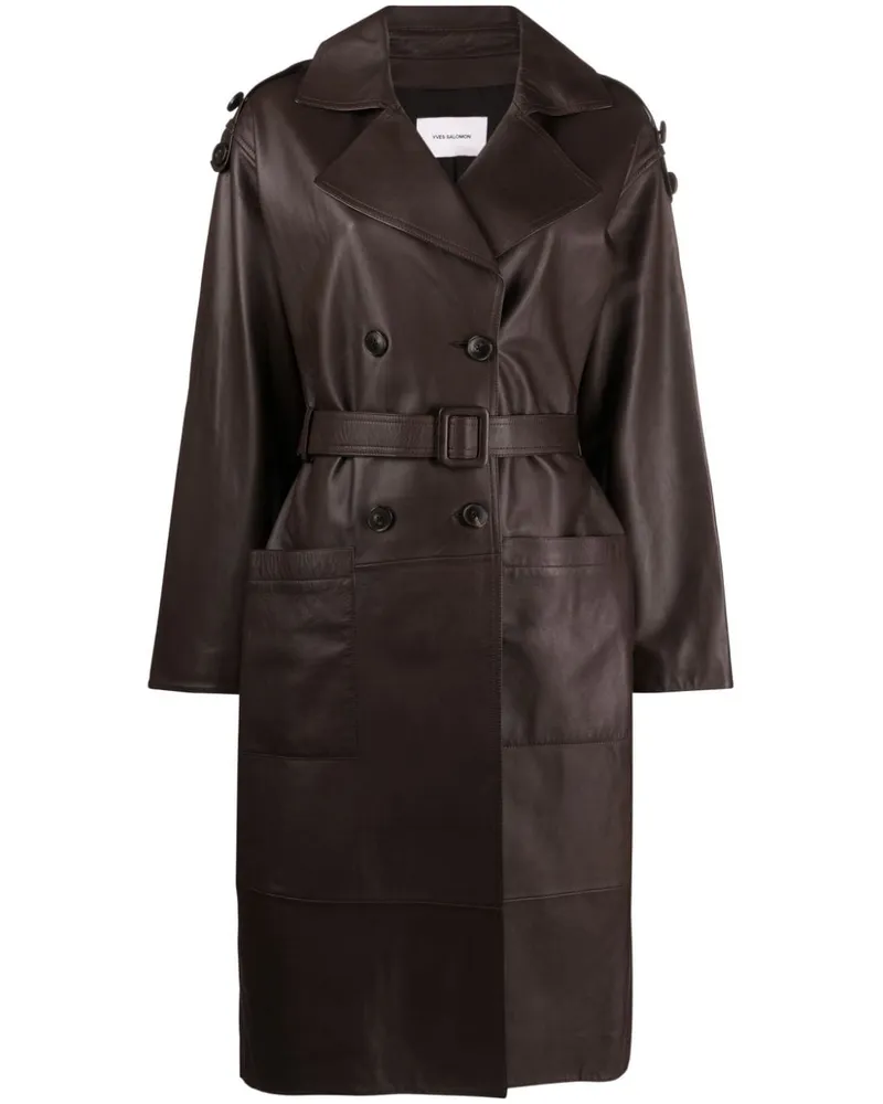 Yves Salomon Trenchcoat aus Leder - Braun Braun