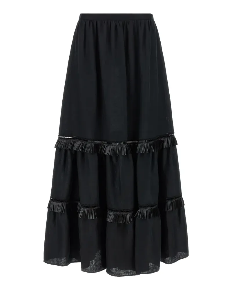 Kiton fringed skirt - Schwarz Schwarz