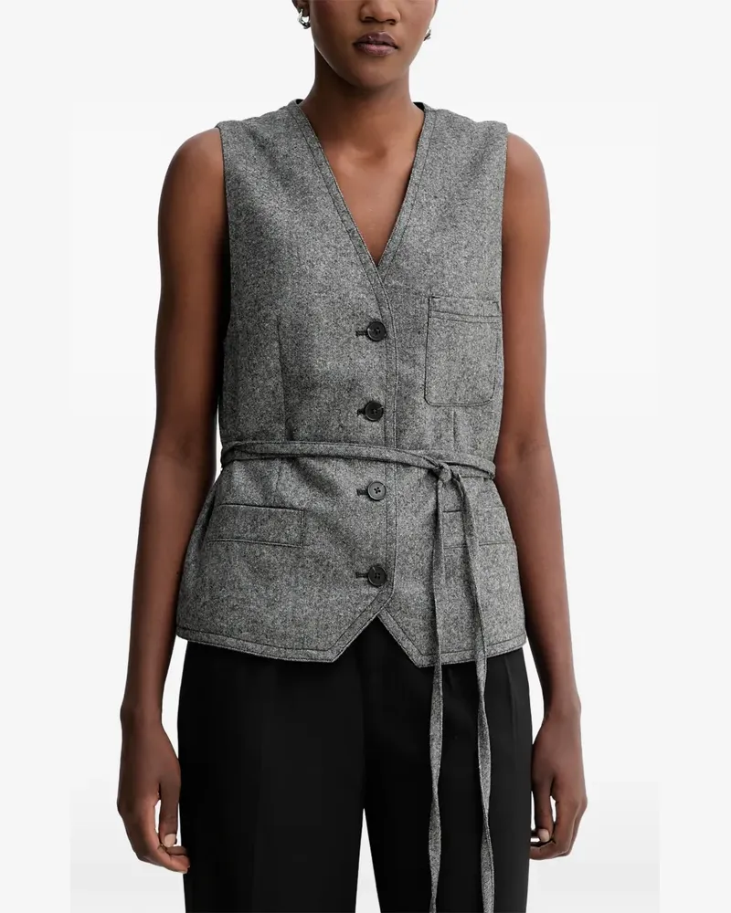 Marc O'Polo button belted waistcoat - Grau Grau