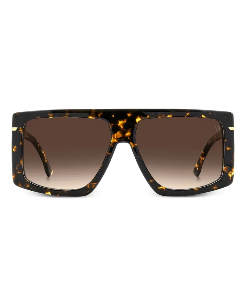 Victoria Beckham Sonnenbrille mit eckigem Gestell - Braun Braun