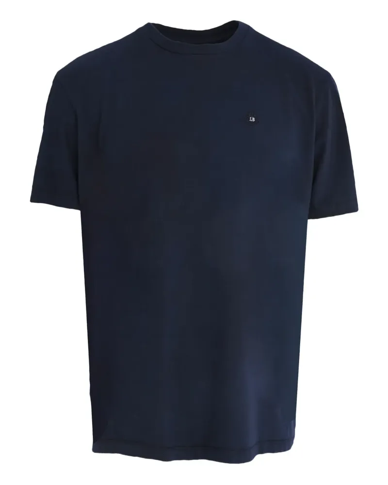 Luigi Borrelli T-Shirt mit Logo-Stickerei - Blau Blau