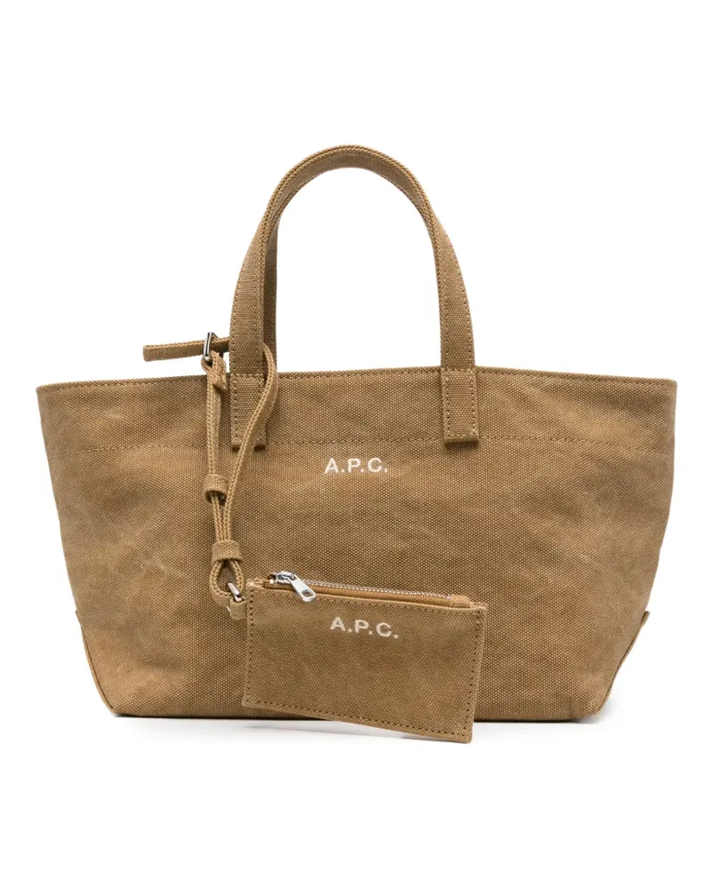A.P.C. Kleine Le Drummer Canvas-Tote Bag mit Logo - Nude Nude