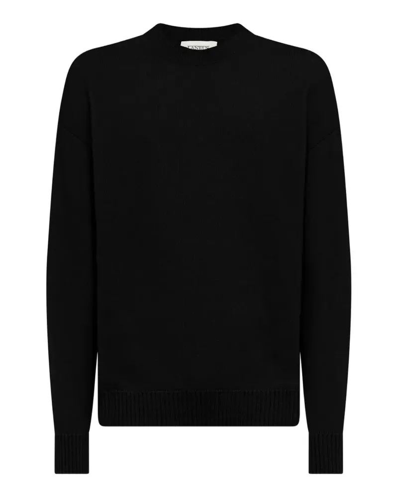 Laneus Pullover mit geripptem Besatz - Schwarz Schwarz