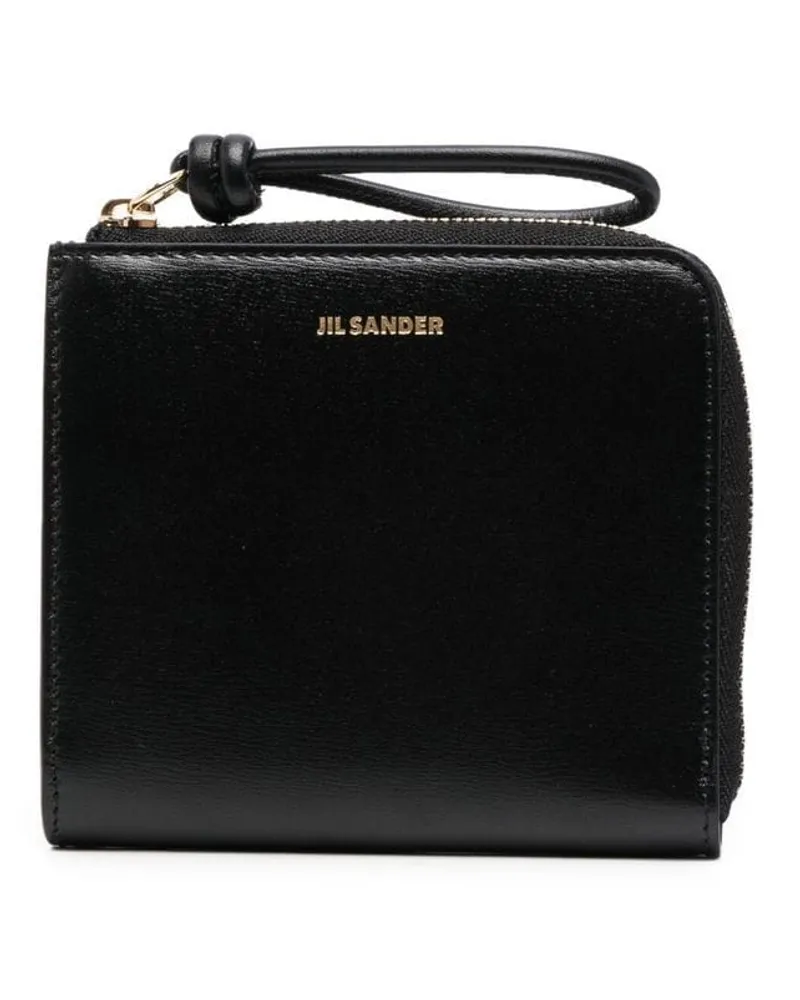 Jil Sander Portemonnaie mit Logo-Prägung - Schwarz Schwarz