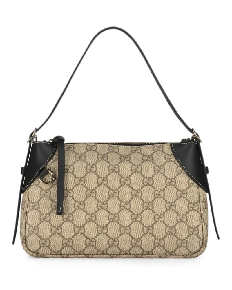 Gucci GG Supreme leather-trim shoulder bag - Nude Nude