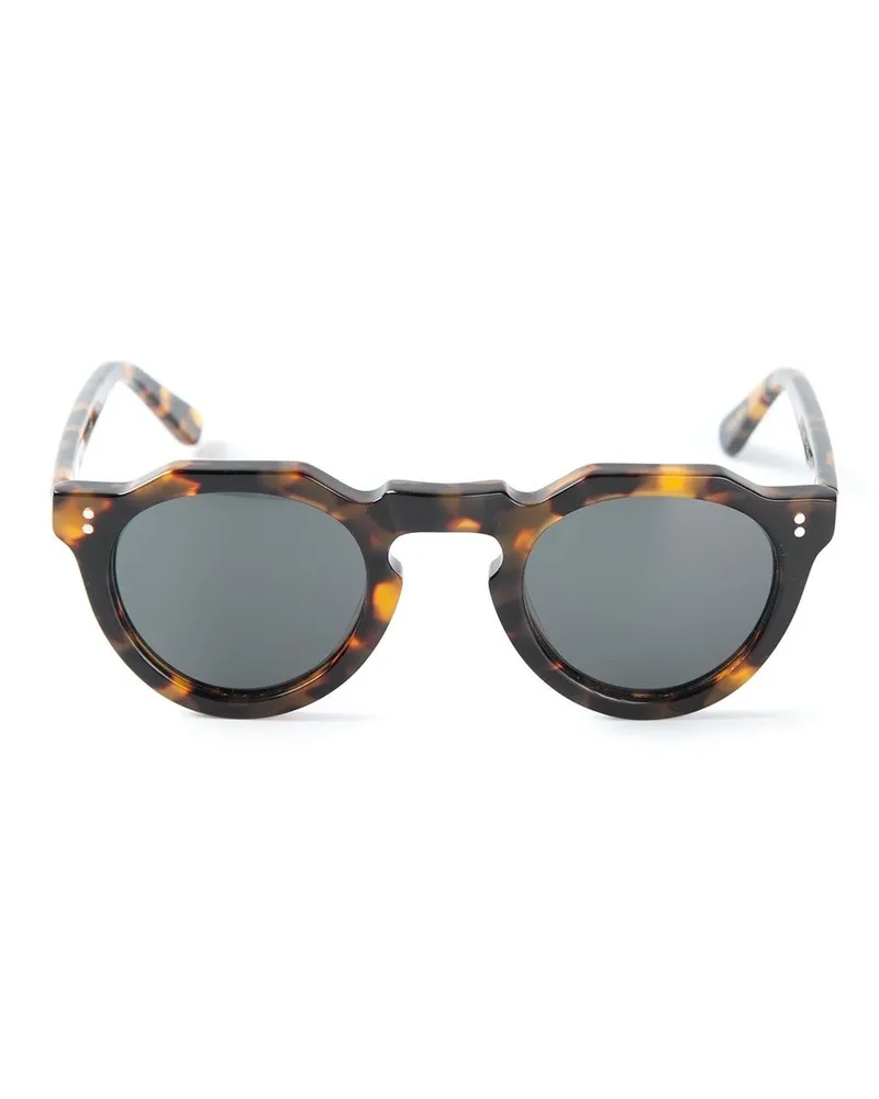 Lesca Runde Sonnenbrille - Braun Braun