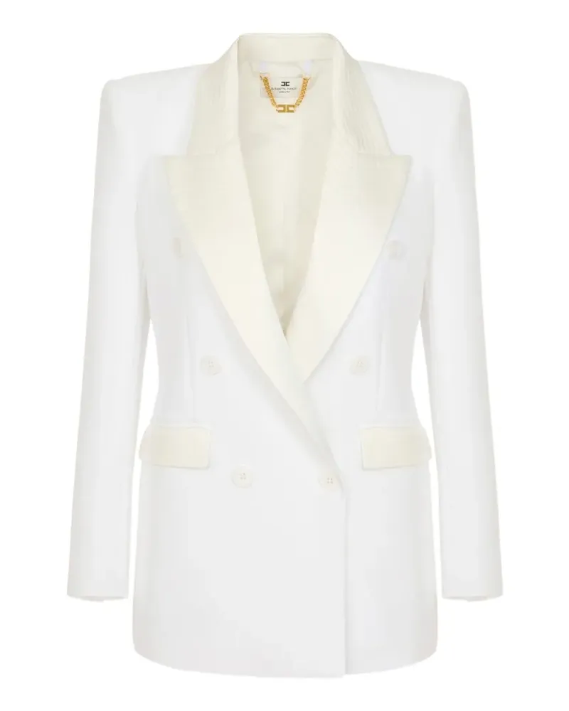 Elisabetta Franchi Jacke aus Krepp und Satin im Layering-Look - Weiß Weiß