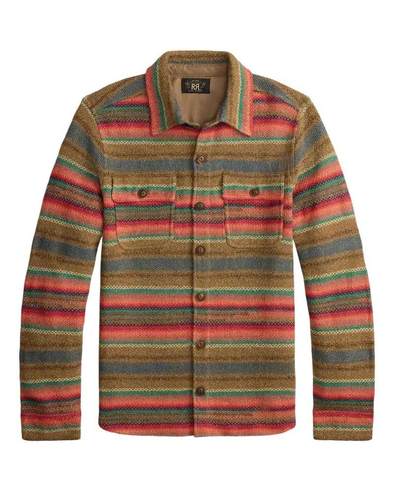 Ralph Lauren Gestreiftes Strickhemd mit Knöpfen - Braun Braun