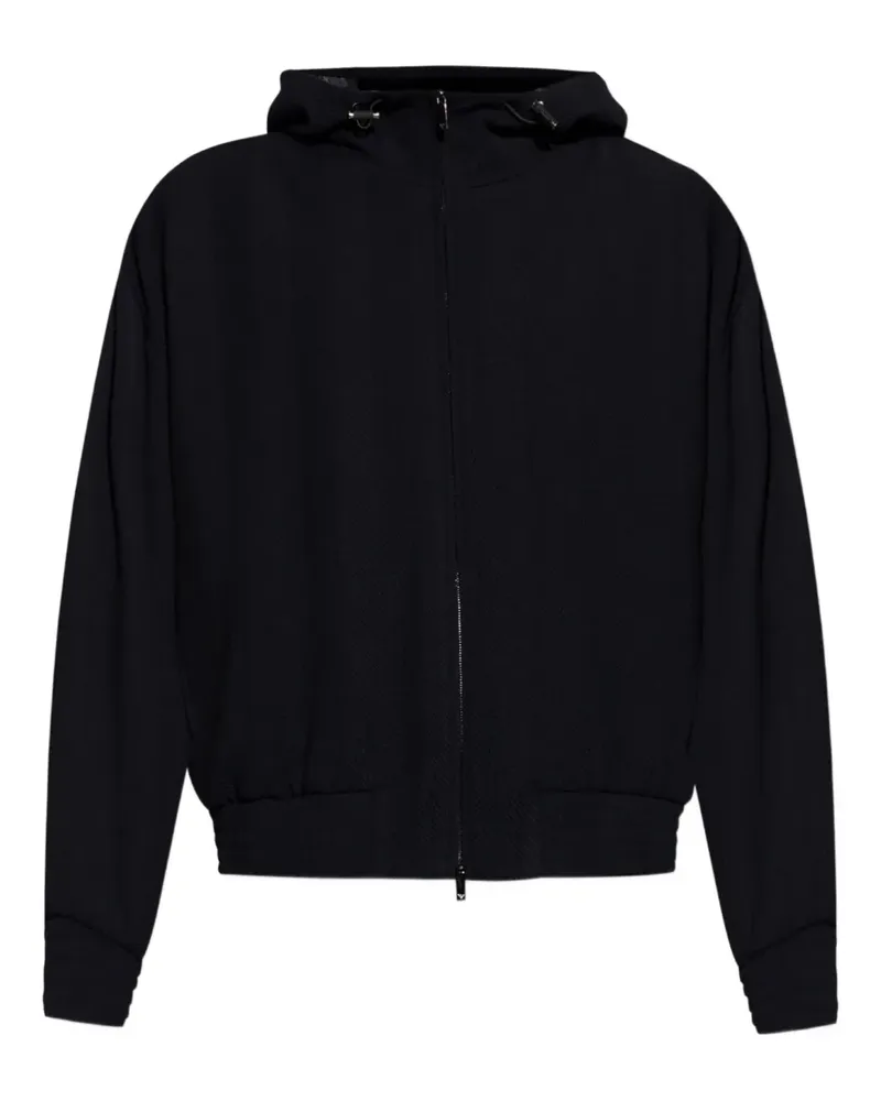 Emporio Armani hooded zip wool jacket - Schwarz Schwarz